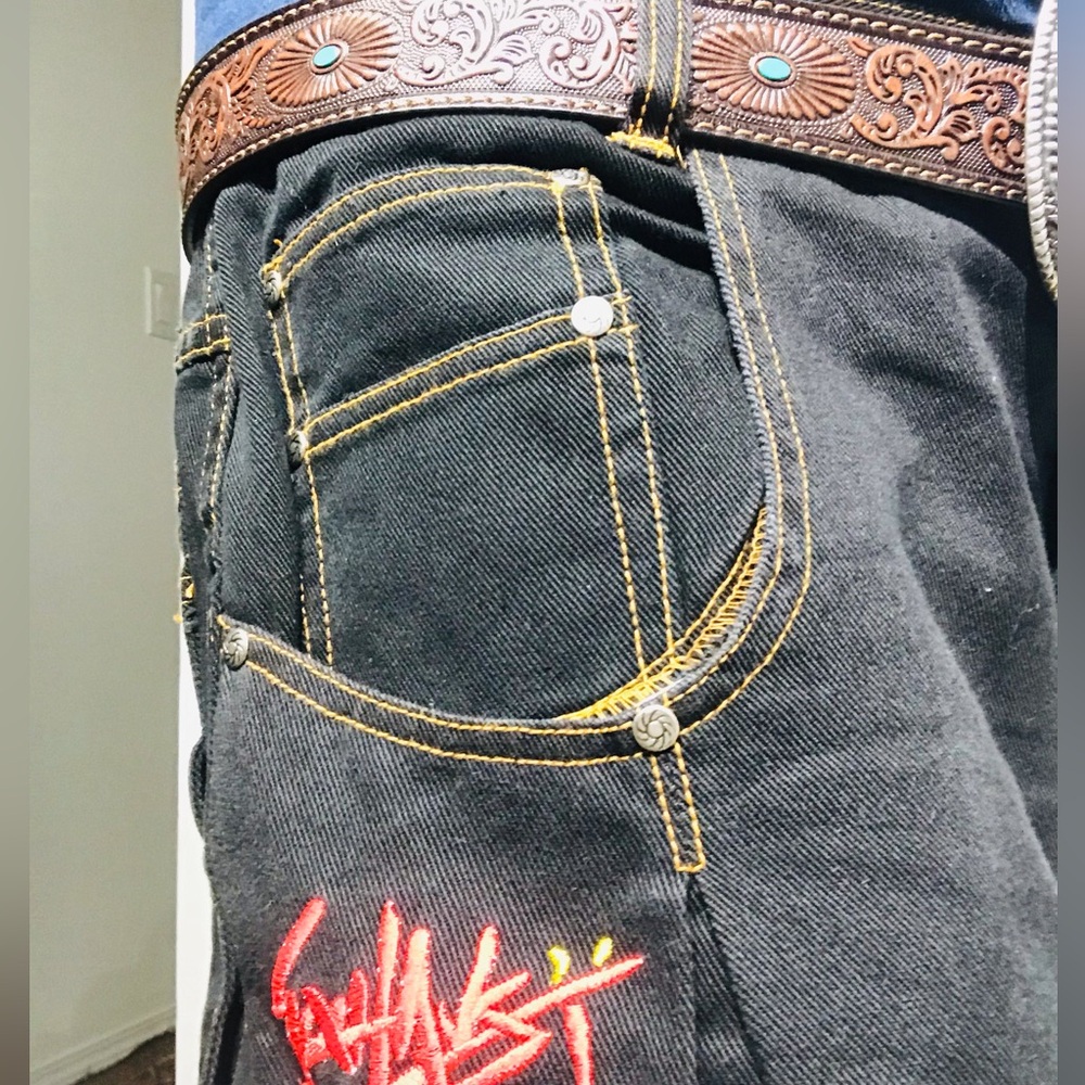EXHAUST JEANS vintage black wide leg Men's  Denim